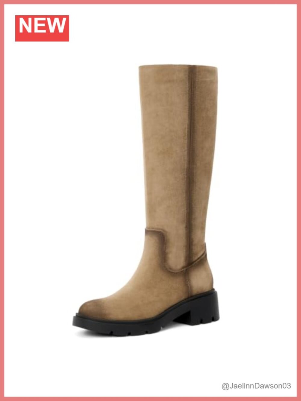 Knee High Boots Chunky Block Heel Faux Suede Riding Tall Boots